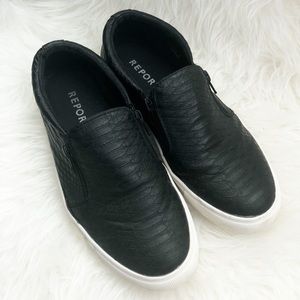 Report snake skin slip ons